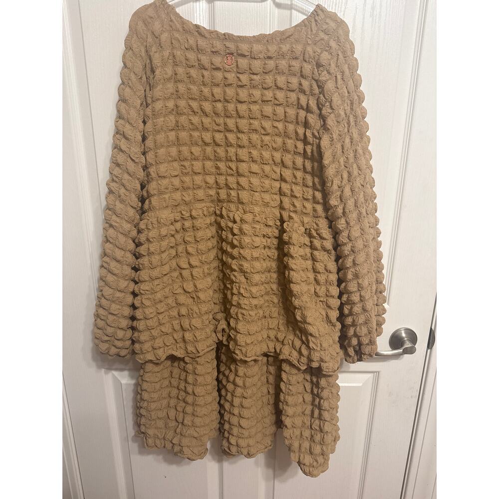 Simply Southern NWT Bubble Ruffle Mini Dress Size Large Brown Flowy Boho - Picture 7 of 11